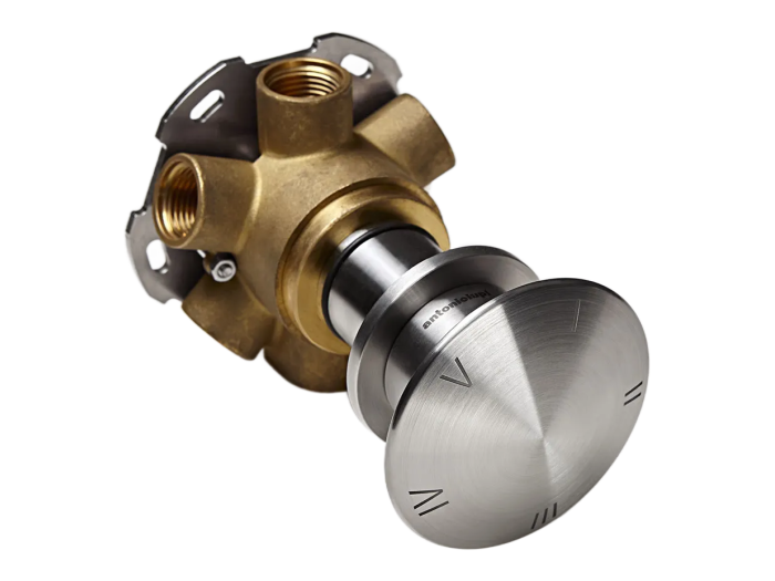 На изображении товар Переключатель потоков на 2, 3, 4 или 5 выходов, Antonio Lupi Mayday, цвет сатинированная сталь от официального представителя в Москве