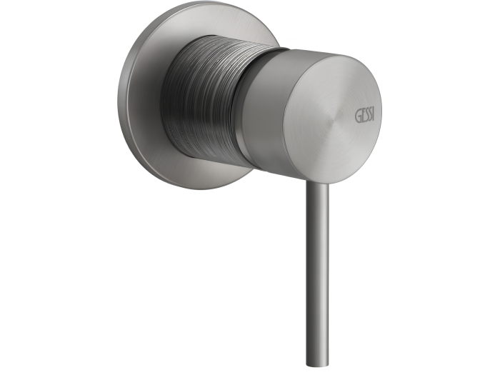 На изображении товар Смеситель для раковины Gessi316, однорычажный, на 1 выход, внешняя часть, цвет Steel Brushed от официального представителя в Москве