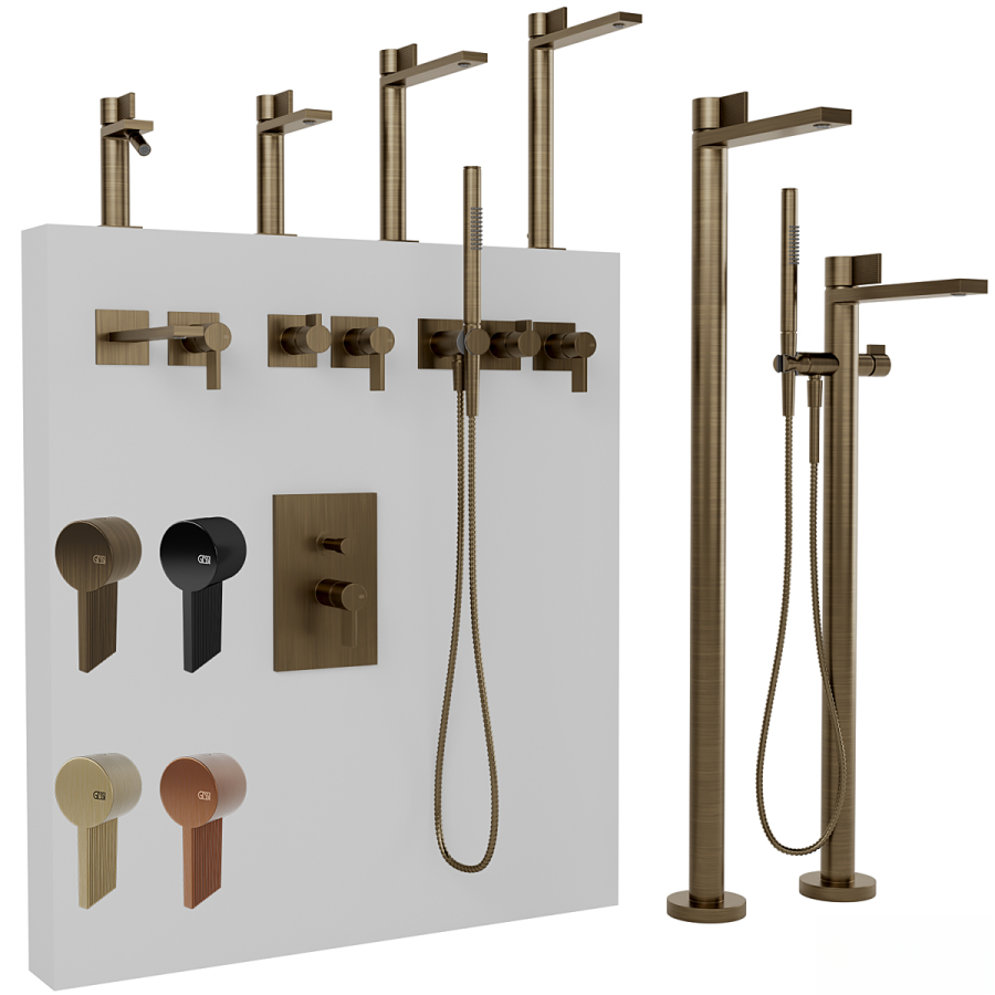Cмеситель для раковины Gessi Inverso, встраиваемый, настенный, внешние части, цвет Brushed Brass PVD - изображение 3
