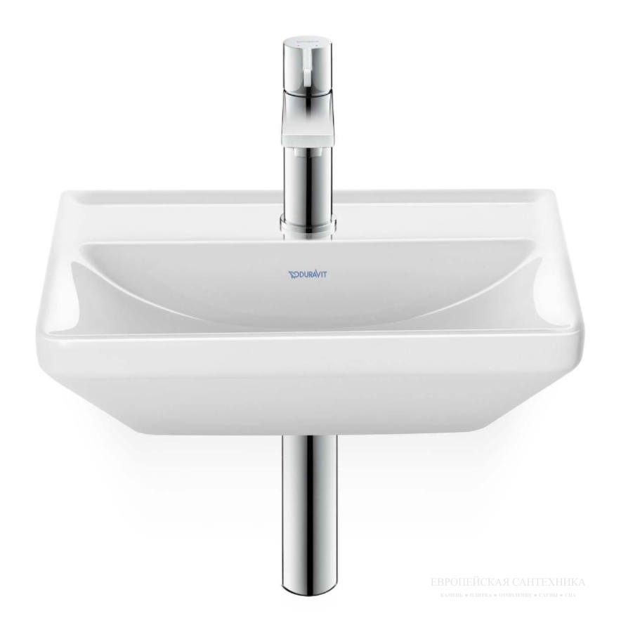 Раковина Duravit D-Neo для рук, 450x335 мм, без перелива, 1 отверстие под смеситель, цвет белый - изображение 4