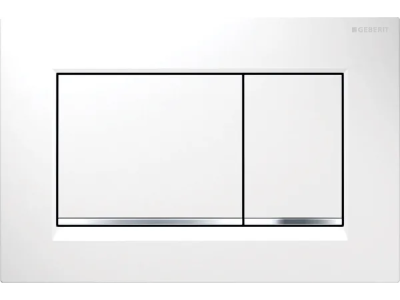 Панель двухклавишная Geberit Sigma30 для унитаза, цвет белый хром