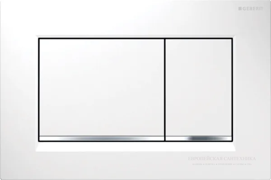 Панель двухклавишная Geberit Sigma30 для унитаза, цвет белый хром