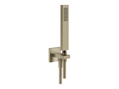 Ручной душ Gessi Rettangolo К, с шланговым подсоединением и держателем, цвет Finox Brushed Nickel