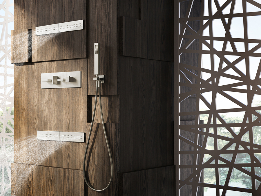 Ручной душ Gessi Rettangolo К, с шланговым подсоединением и держателем, цвет Finox Brushed Nickel - изображение 2