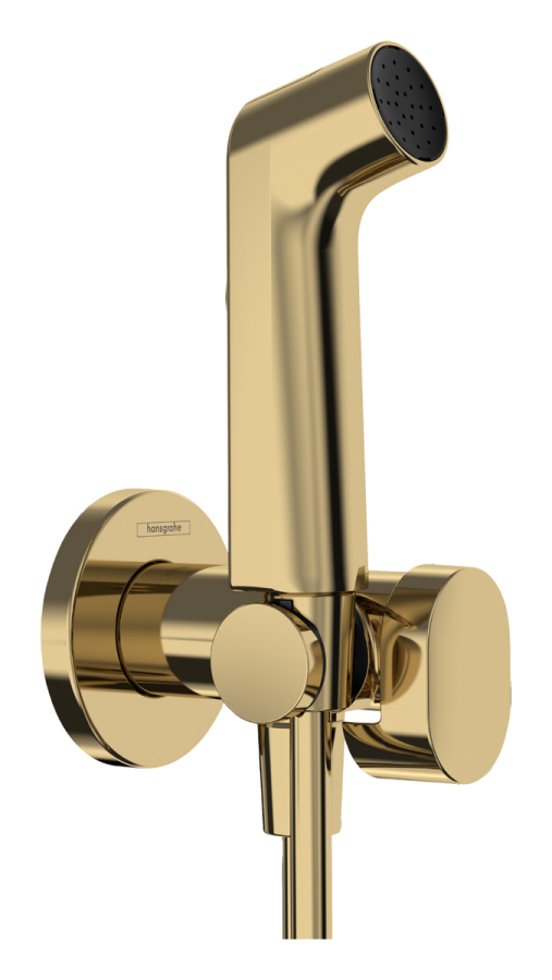 Гигиенический душ Hansgrohe Bidette EcoSmart 1jet S, в комплекте со смесителем, внешняя часть, цвет полированное золото