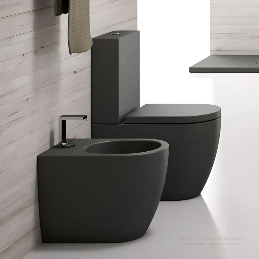 Бачок Cielo Smile 380х140х920 мм для Mini унитаза напольного моноблочного, цвет Basalto - изображение 2