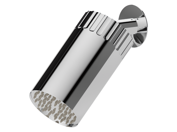 На изображении товар Верхний душ Newform Ionika, настенный, с тропическим душем, цвет PVD Brushed Pale gold от официального представителя в Москве