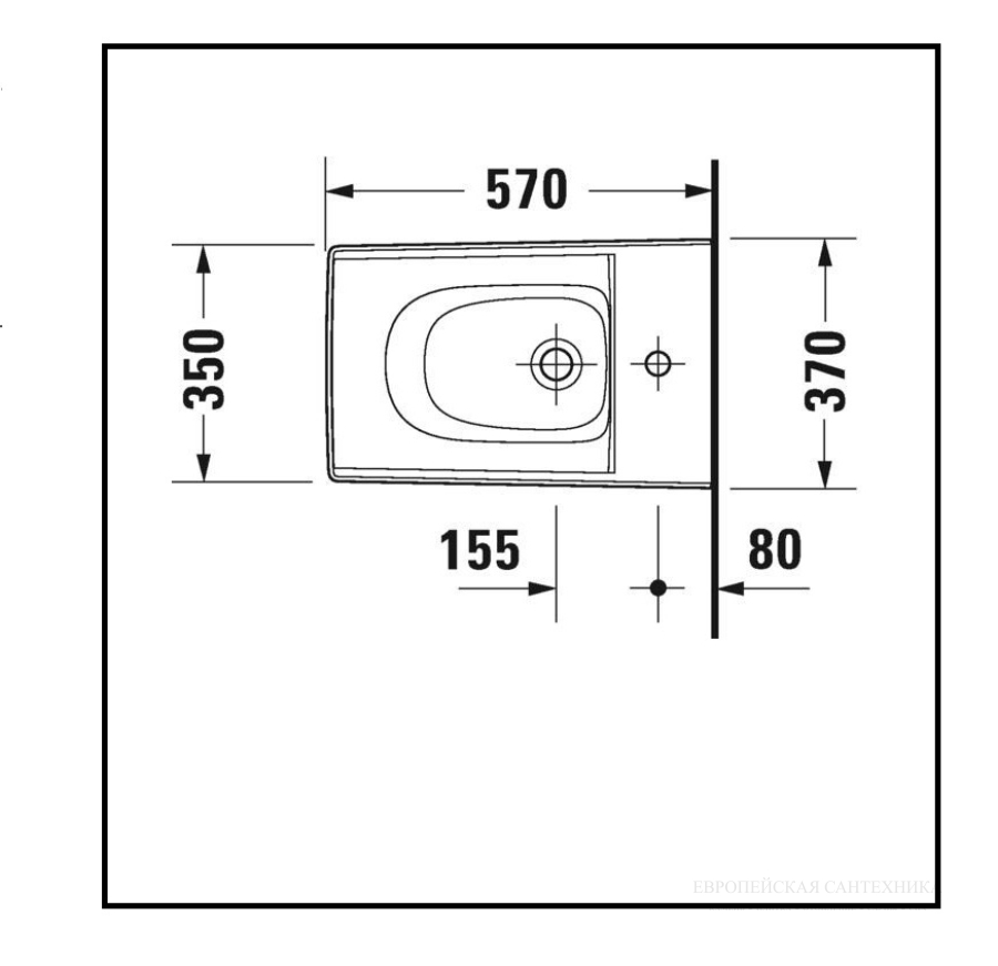 Биде Duravit Viu подвесное 370x570 мм, с переливом, 1 отверстие для смеситель, донный клапан с керамической крышкой. - изображение 5