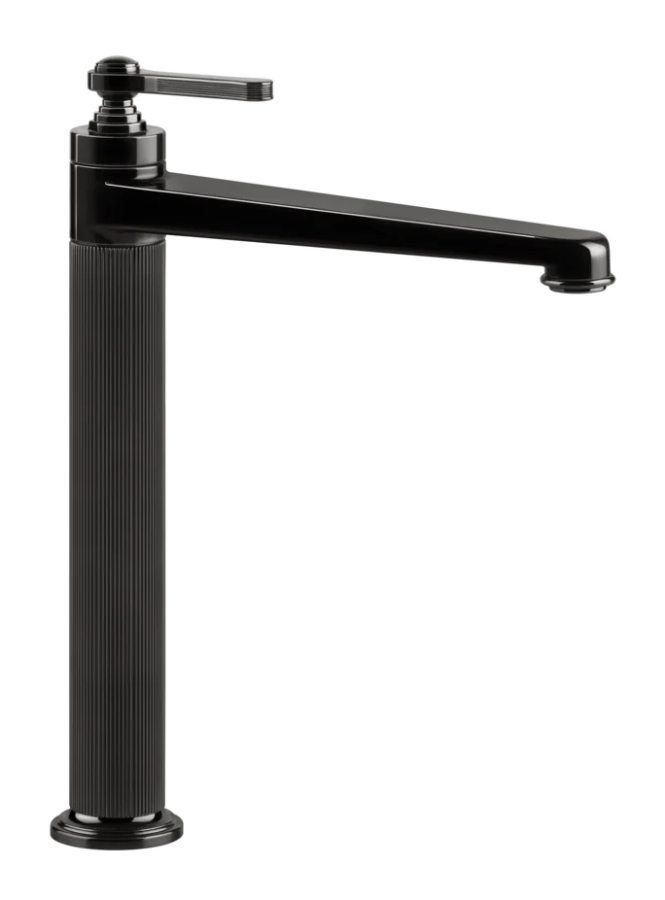 Смеситель для раковины Gessi Venti20, высокий, без донного клапана, цвет Black Metal PVD