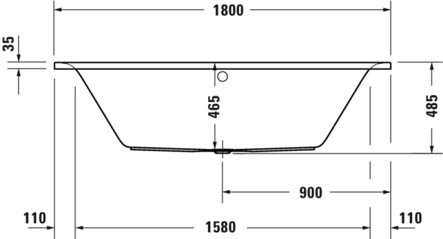 Ванна Duravit D-Neo, встраиваемая, 1800x800 мм, с 2 наклонами для спины, цвет белый - изображение 6
