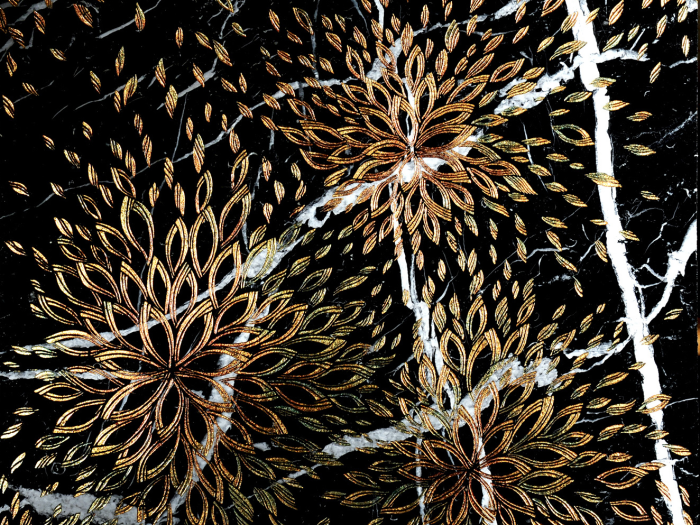 На изображении товар Akros Venezia Камень The Original Alphard S Nero Marquinia Gold 61x61x2 от официального представителя в Москве