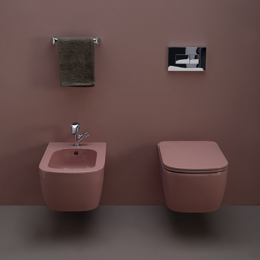 Биде Flaminia Play, подвесное, 520х360 мм, с 1 отверстием для смесителя, цвет Terracotta - изображение 1
