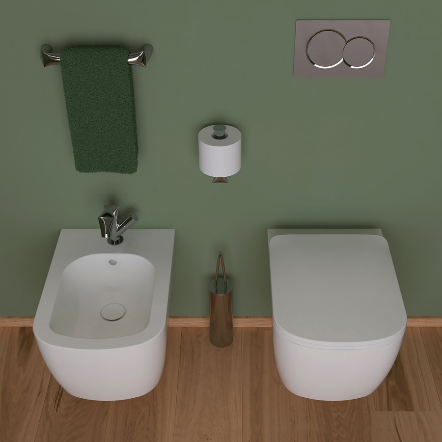 Биде Flaminia Play, подвесное, 520х360 мм, с 1 отверстием для смесителя, цвет Terracotta - изображение 10