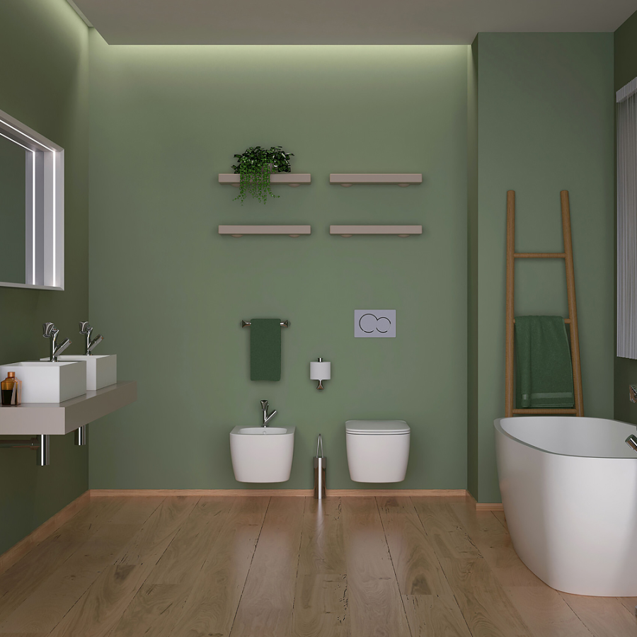 Биде Flaminia Play, подвесное, 520х360 мм, с 1 отверстием для смесителя, цвет Terracotta - изображение 12