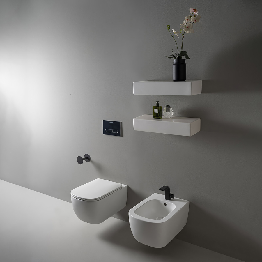Биде Flaminia Play, подвесное, 520х360 мм, с 1 отверстием для смесителя, цвет Terracotta - изображение 5