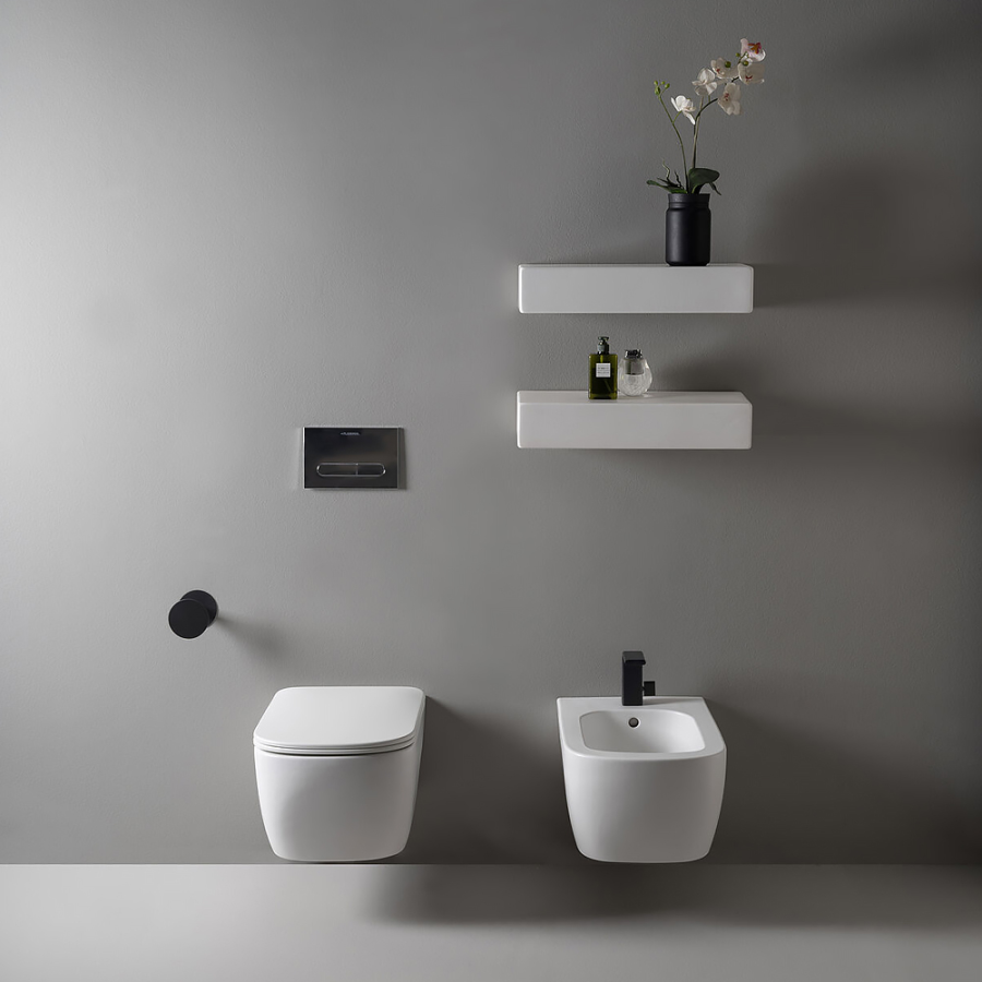 Биде Flaminia Play, подвесное, 520х360 мм, с 1 отверстием для смесителя, цвет Terracotta - изображение 6