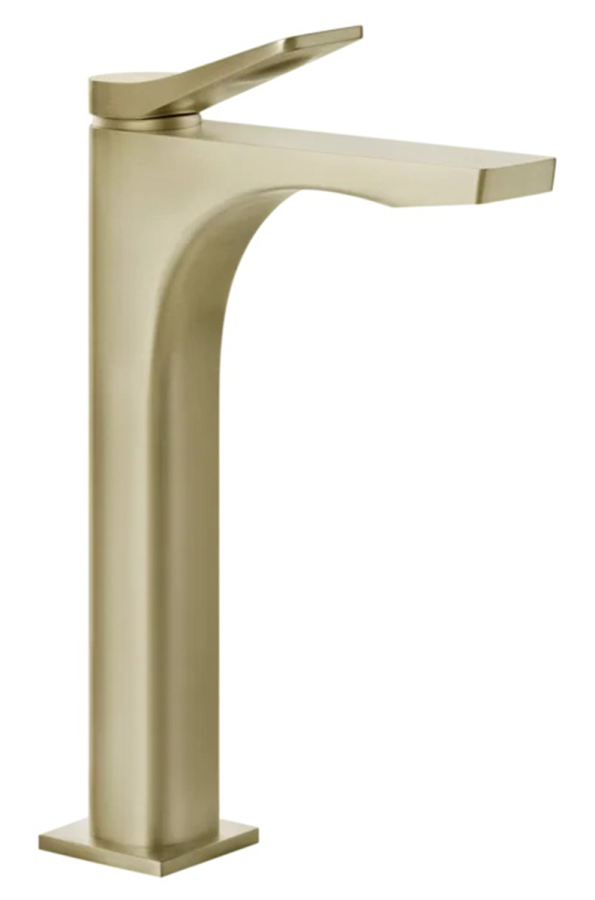 Смеситель для раковины Gessi Rilievo, высокий, без донного клапана, цвет Brushed Brass PVD