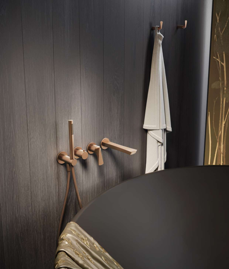 Излив для ванны Gessi Ventaglio, настенный, цвет Brushed Brass PVD - изображение 1