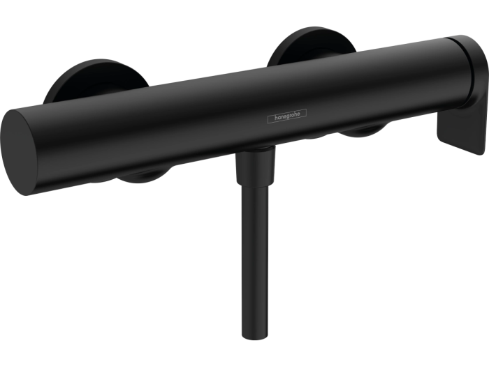 На изображении товар Смеситель для душа Hansgrohe Vivenis, настенный, однорычажный, без душевого гарнитура, цвет черный матовый от официального представителя в Москве