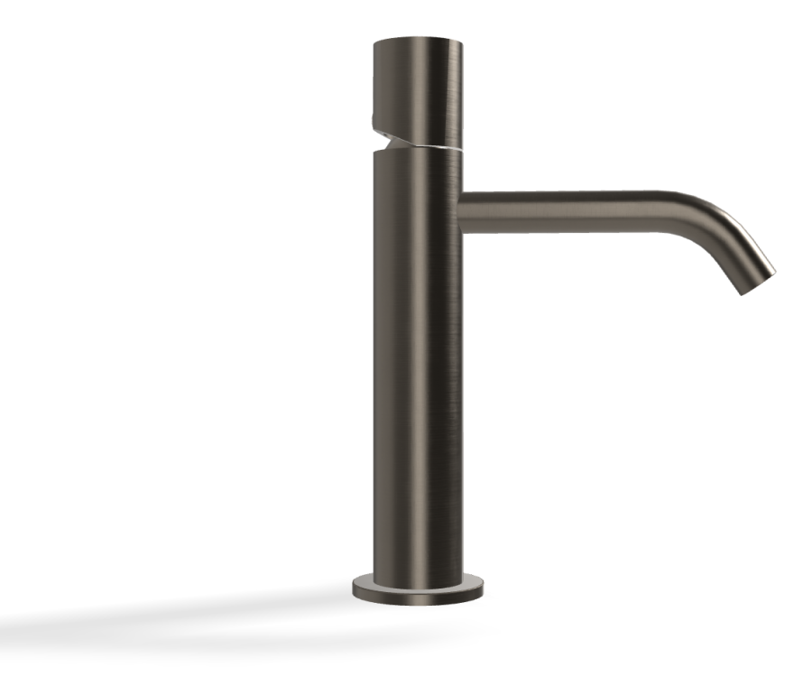 Смеситель для раковины Carlo Frattini SO, с донным клапаном Click-Clack, 2 гибкими шлангами, без ручки, Н-241 мм, цвет чёрный хром брашированный - изображение 2