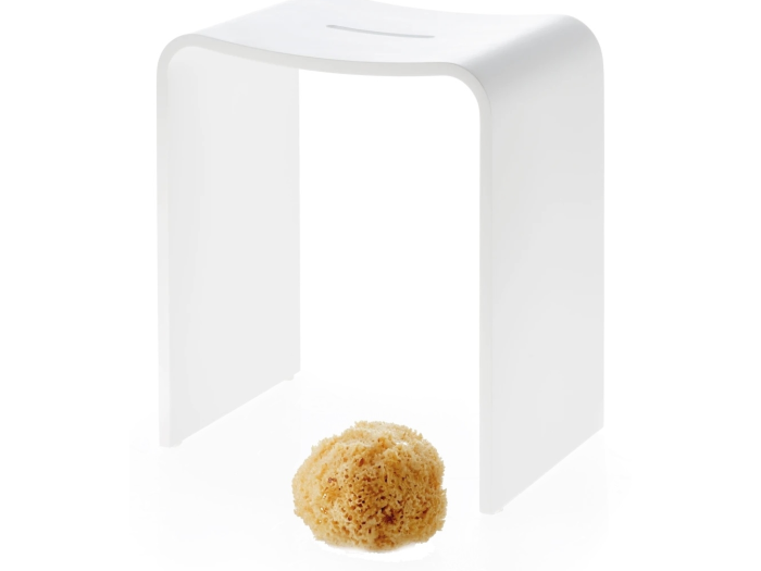 На изображении товар Стул, Decor Walther Stone Stool, 400 x 460 мм, белый матовый от официального представителя в Москве