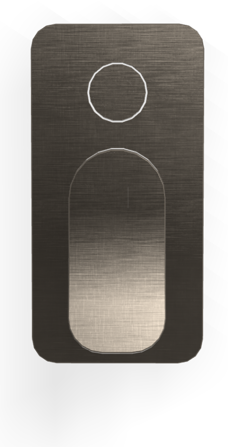 Смеситель Carlo Frattini Flo, однорычажный, настенный, с кнопочным переключателем на 2 потребителя, Н-150 мм, внешняя часть, цвет брашированный чёрный хром - изображение 1