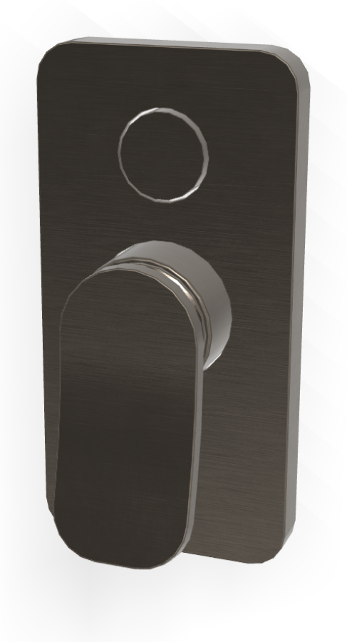 Смеситель Carlo Frattini Flo, однорычажный, настенный, с кнопочным переключателем на 2 потребителя, Н-150 мм, внешняя часть, цвет брашированный чёрный хром