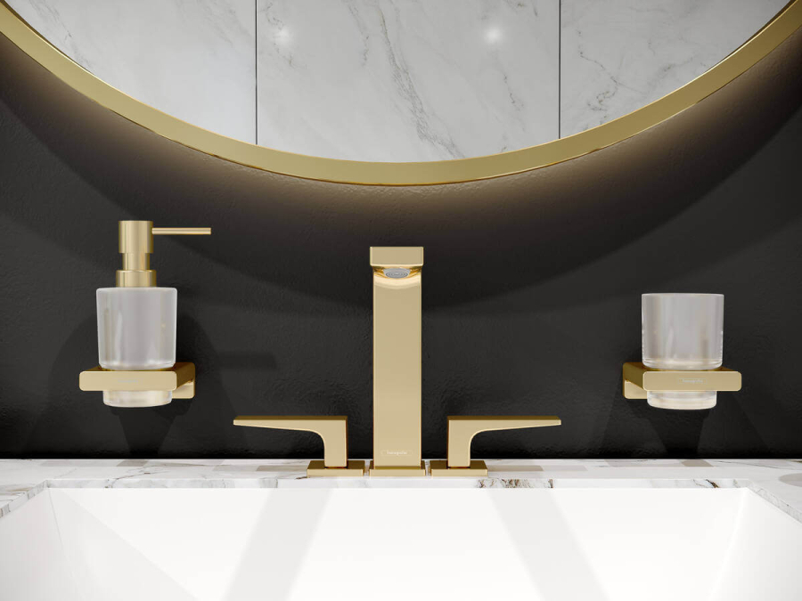 Дозатор для жидкого мыла Hansgrohe AddStoris Q, настенный, цвет шлифованная бронза - изображение 1