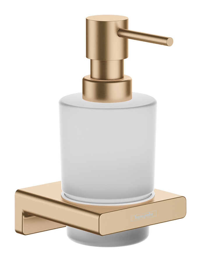 Дозатор для жидкого мыла Hansgrohe AddStoris Q, настенный, цвет шлифованная бронза