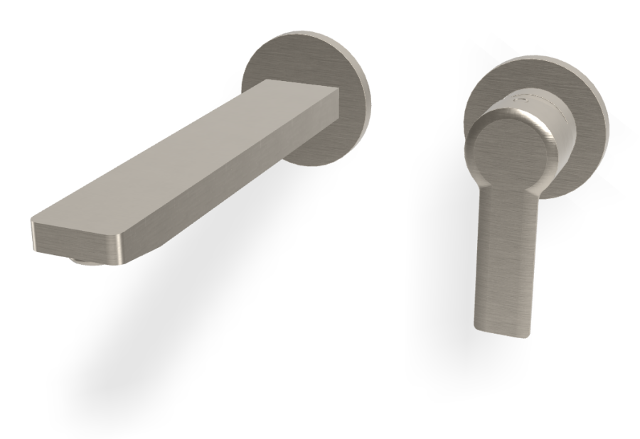 Смеситель для раковины Carlo Frattini Mast, однорычажный, с донным клапаном Click-Clack, Н-125 мм, внешняя часть, цвет никель брашированный