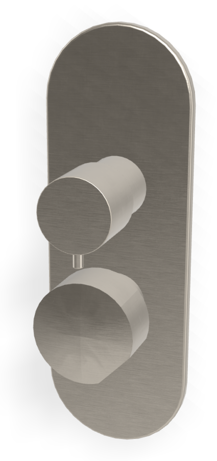 Смеситель Carlo Frattini SO, с переключателем на 2/3 потребителя, без ручек, Н-290 мм, внешняя часть, цвет никель брашированный