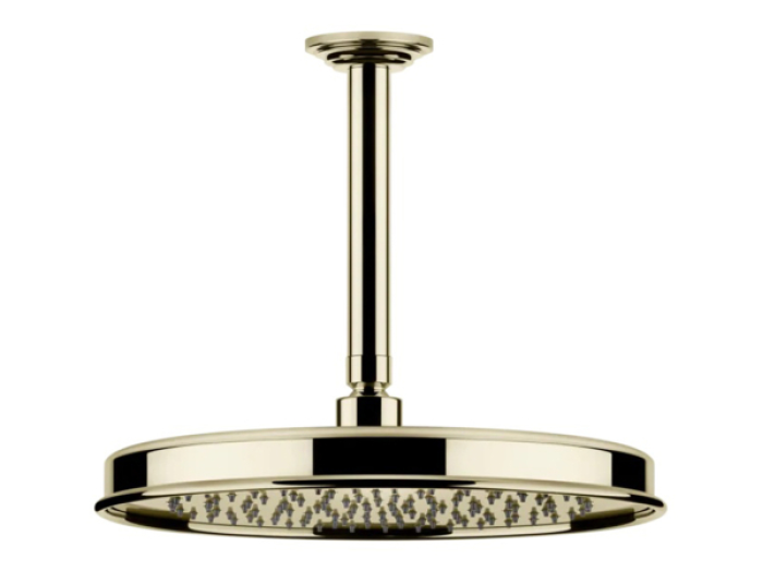На изображении товар Верхний душ Gessi Venti20, Ø328 мм, потолочный, поворотный с шарниром, цвет Brass PVD от официального представителя в Москве