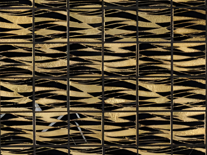 На изображении товар Akros Venezia Камень Decorative Art I mosaici Miro Nero Marquinia Gold 30,5x30,5x1 от официального представителя в Москве