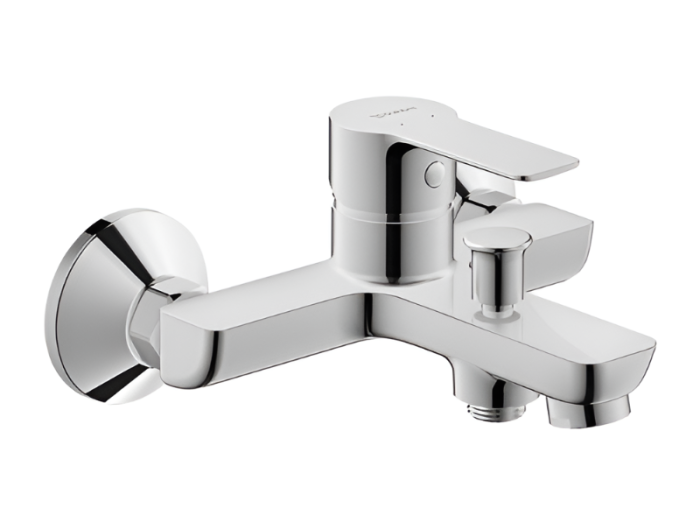 На изображении товар Смеситель для ванны Duravit A.1 однорычажный, настенный, цвет хром от официального представителя в Москве