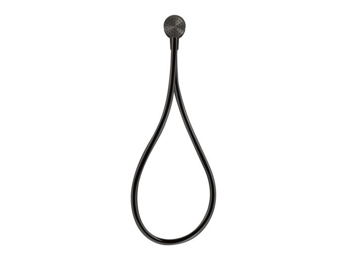 На изображении товар Ручной душ Gessi HI-FI, настенный, держатель, магнитный, цвет Black Metal Brushed PVD от официального представителя в Москве