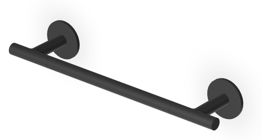 Полотенцедержатель Zucchetti Pan, настенный, L. 300 мм, цвет чёрный матовый