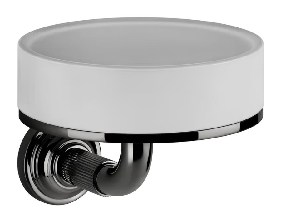 Мыльница Gessi Venti20, настенная, ø115 мм, цвет White/Black Metal PVD