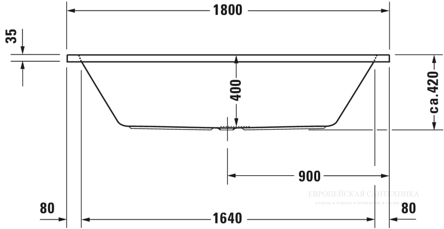 Ванна Duravit D-Code, встраиваемая, 1800x800 мм, цвет белый - изображение 8