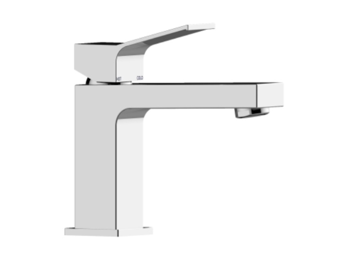 На изображении товар Смеситель для раковины Bossini Aki-M, донный клапан Click-Clack, цвет Brushed Nickel от официального представителя в Москве