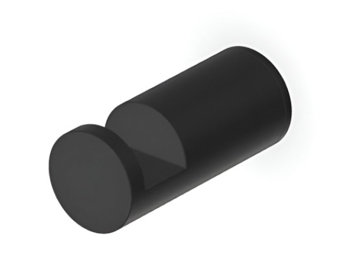 На изображении товар Крючок Zucchetti ON, настенный, для полотенец/халатов, металл, цвет Brushed Metal Black от официального представителя в Москве