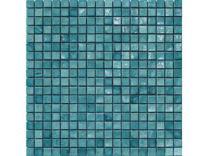 На изображении товар Sicis Стеклянная мозаика Murano Smalto Aquamarine J chips size 10x10 mm sheet-size 295x295 mm от официального представителя в Москве