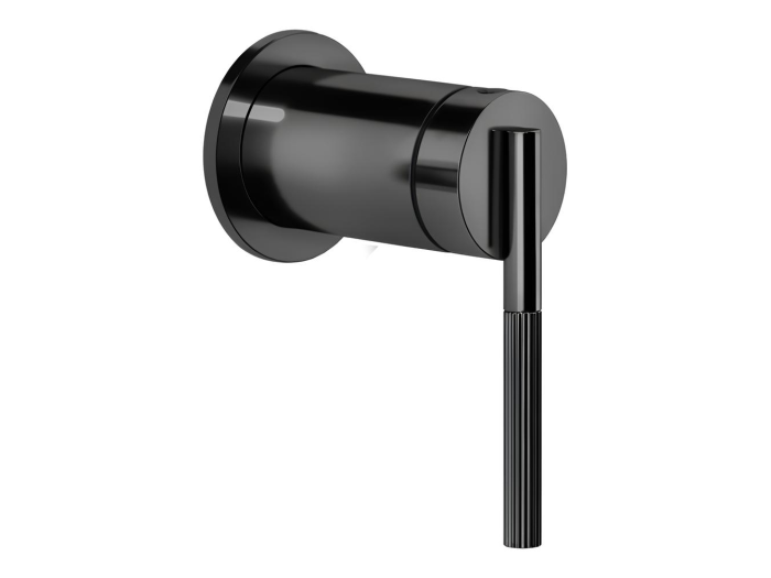 На изображении товар Смеситель Gessi Ingranaggio, встраиваемый, однорычажный, на 1 выход, внешняя часть, цвет Black Metal PVD от официального представителя в Москве