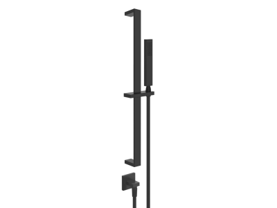 Душевой гарнитур Gessi Rettangolo K, штанга, лейка, шланг, вывод воды, цвет Matte Black