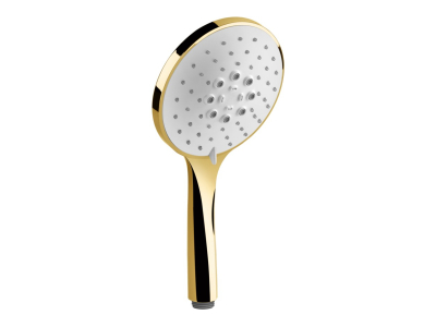На изображении товар Ручная лейка Gessi Technical Аccessories Ø130 мм, с функцией массажа, цвет Gold PVD от официального представителя в Москве