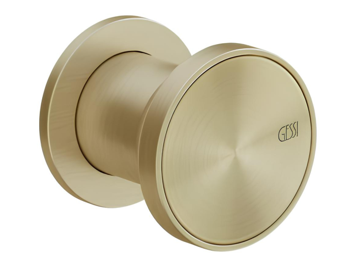 На изображении товар Смеситель Gessi Origini, встраиваемый, однорычажный на 1 выход, внешняя часть, цвет Brass Brushed PVD от официального представителя в Москве