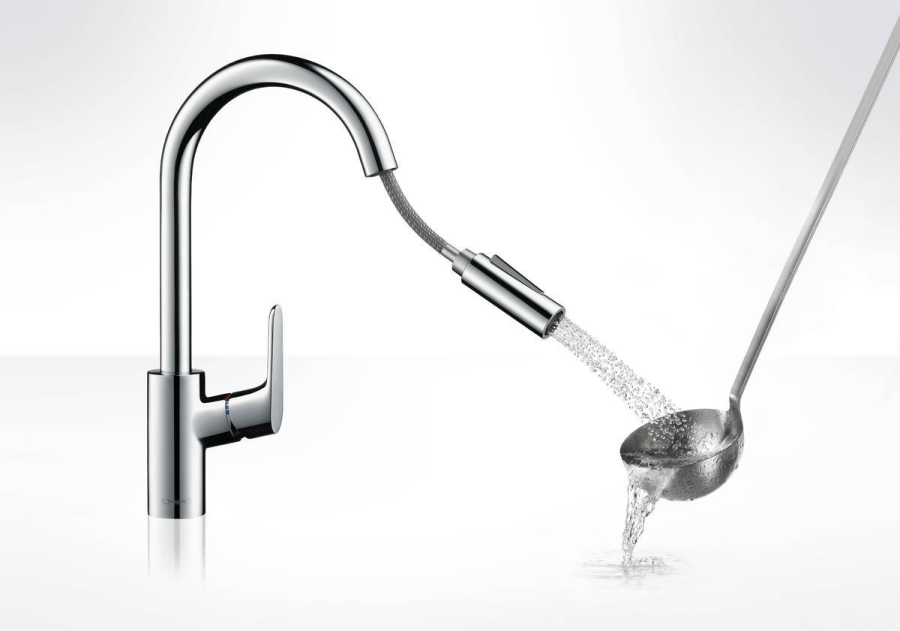 Смеситель для кухни Hansgrohe Focus M41, однорычажный, с выдвижным душем, цвет хром - изображение 1