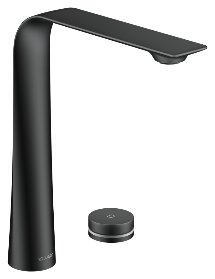 Cмеситель для раковины Duravit D.1 XL высокий, электронное управление, встроенный блок питания, цвет черный матовый