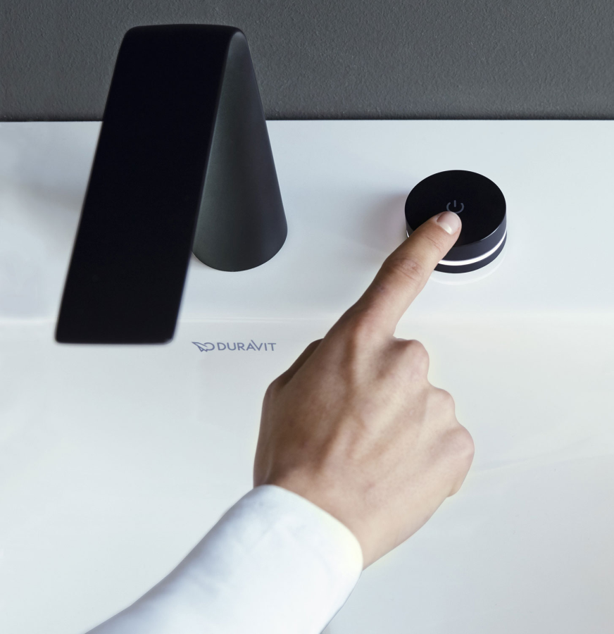Cмеситель для раковины Duravit D.1 XL высокий, электронное управление, встроенный блок питания, цвет черный матовый - изображение 3