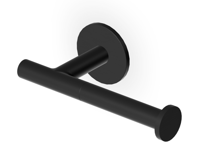 На изображении товар Бумагодержатель Zucchetti Pan, без крышки, настенный, цвет брашированный чёрный PVD от официального представителя в Москве