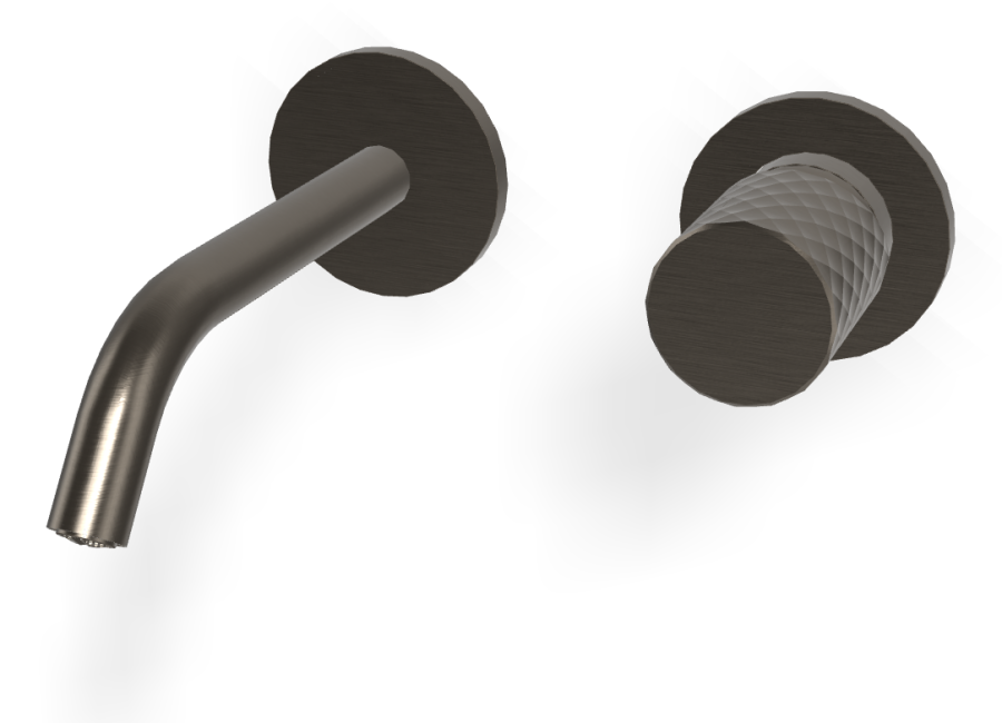 Смеситель для раковины Carlo Frattini Spillo Tech, ручка X Collection, настенный, с донным клапаном Click-Clack, излив 160 мм, внешняя часть, цвет брашированный чёрный хром